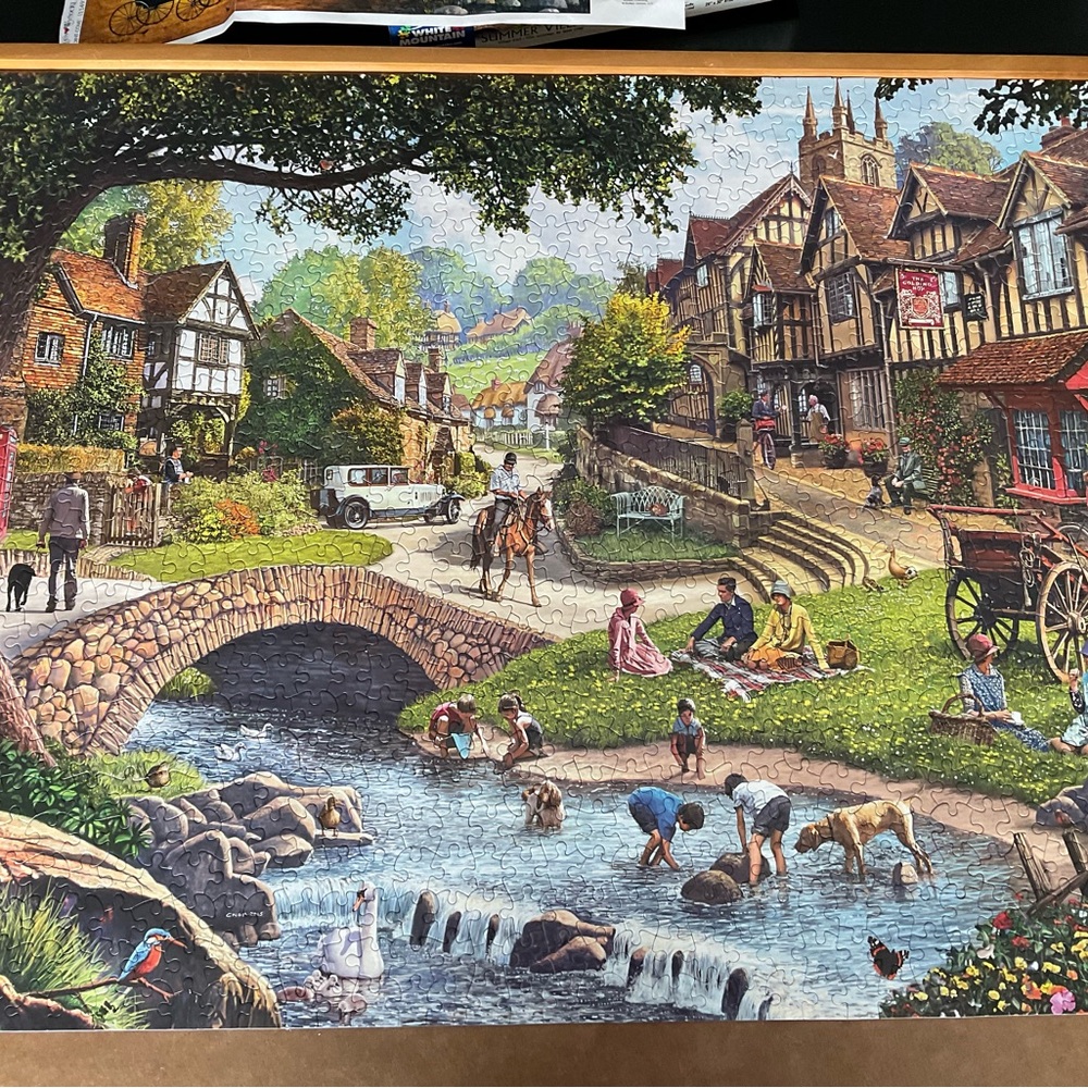 Charming Summer Village Scene Jigsaw Puzzle